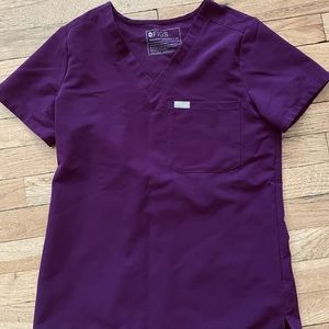 Figs Deep Purple XS Catarina Top EUC